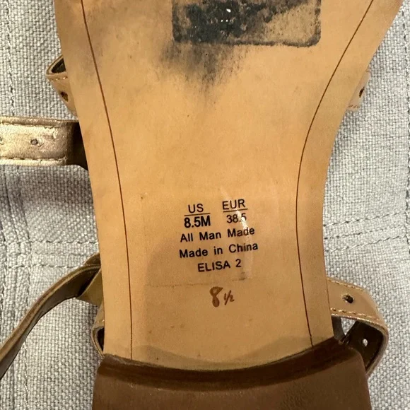 Women's Tan Sandals with Pearl Accents - Picture 6 of 6